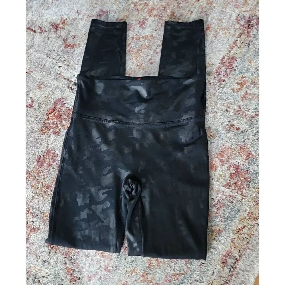 Spanx Metallic Camo Print Leggings S